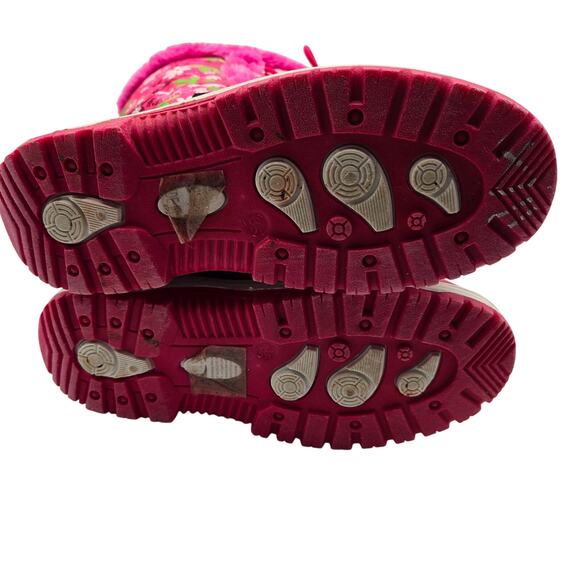 Jands Girl's Pink Fur Insulated Water Resistant Snow Rain Winter Boots Shoes - Picture 4 of 5